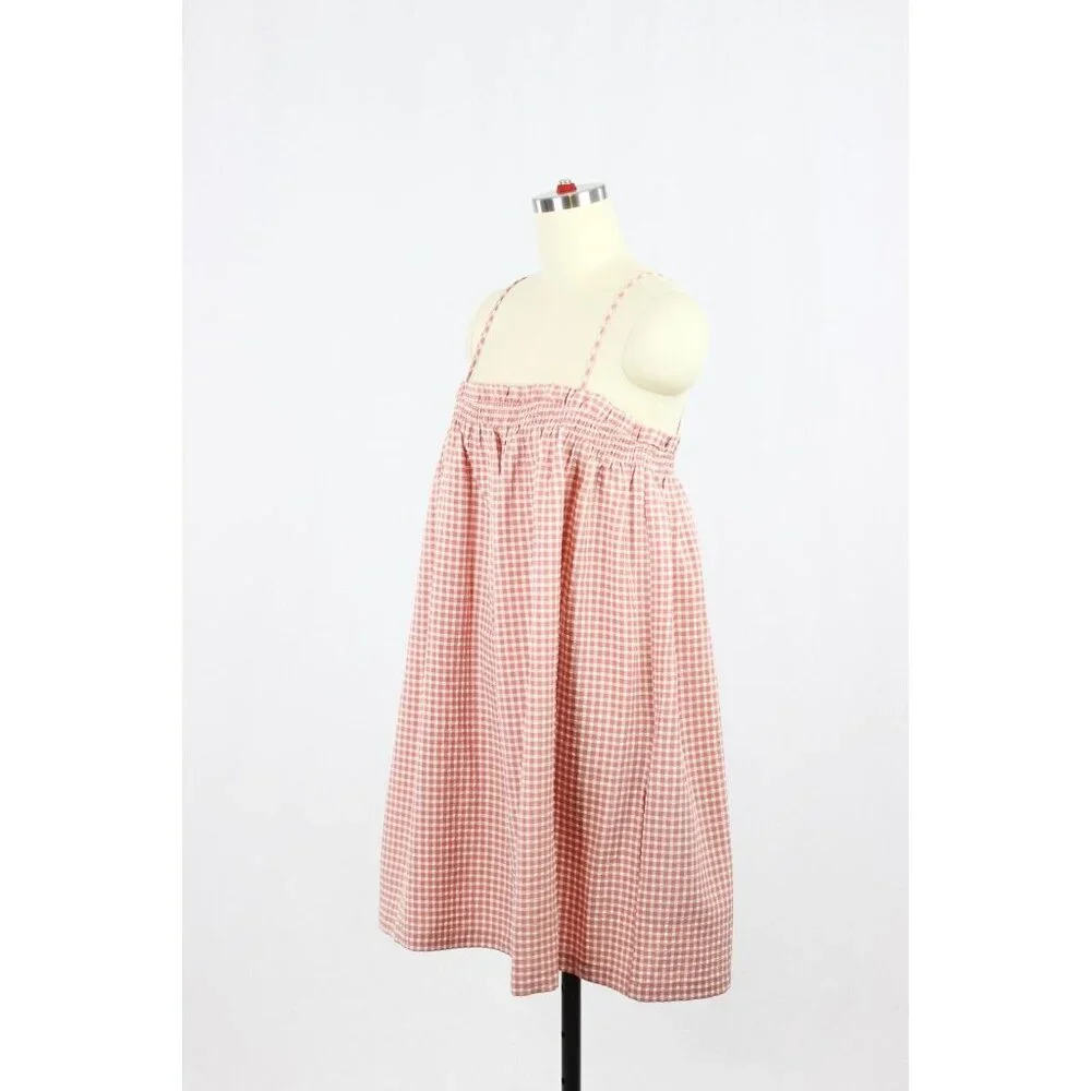 BB DAKOTA Lust For Life Pink Rose Blush Gingham Seersucker Shift Dress, Size M - Picture 7 of 13